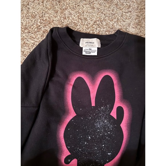 Pull&Bear Powerpuff Girls Cropped Sweatshirt Graphic Bunny Black - Picture 3 of 4